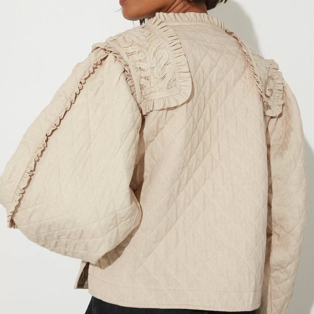 BNWT Cleobella Quilted Frida Jacket in Oatmeal - Picture 3 of 6